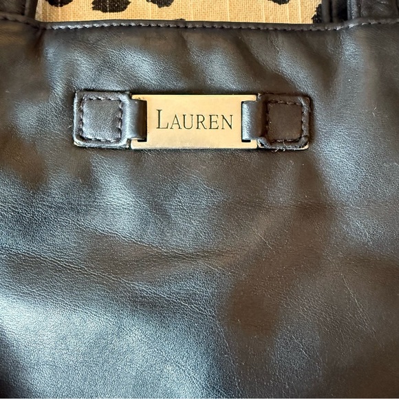 VTG Ralph Lauren Black Leather Shopper Small Tote Bag - Picture 4 of 14